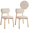 Esszimmerstuhl 2er Set MILLS Bouclé Hellbraun / Hellbeige