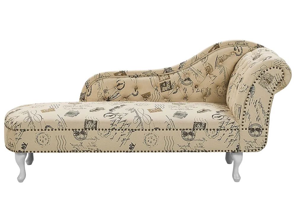 Rechtsseitige Chaiselongue NIMES Stoff Beige