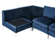 Modul Ecksofa 4-Sitzer EVJA mit Ottomane Samtstoff Marineblau rechtsseitig_1068252
