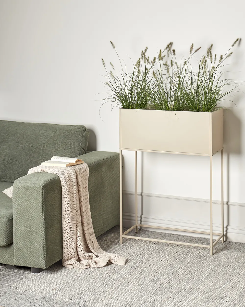 Blumentopf mit Beinen TAPIEN Metall 70 cm Beige - Beliani.de