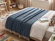Kuscheldecke TAARI Baumwolle 130 x 170 cm Blaugrün_1183641