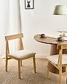 Esszimmerstuhl 2er Set ISLE Holz Hellbraun / Beige