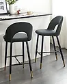 Set mit 2 Barstühlen FALTON Samtstoff Schwarz
