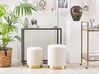 Pouf mit Stauraum 2er Set MIRAMAR Samtstoff Weiß