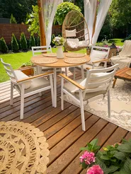 Gartenmöbel Set 4-Sitzer CAVOLI inkl. Kissen Metall Beige_836847