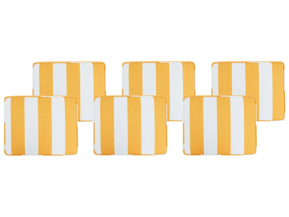 Gartenstuhlkissen 6er Set TOLVE 39 x 31 cm Gelb