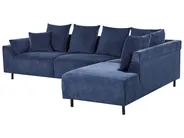 Ecksofa 4-Sitzer LUNNER Cord Dunkelblau linksseitig_961064