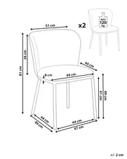 Esszimmerstuhl 2er Set ARTESIA Stoff Hellbeige_1020655