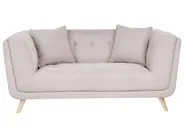 Sofa 2 Seater HABO with Ottoman Fabric Taupe_1077150