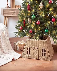 Christmas Tree Collar HALLUOTO 50 cm Paper Rope Natural_1172600