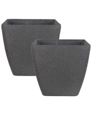 Set mit 2 Blumentöpfen ZELI 49 cm Dunkelgrau_850552