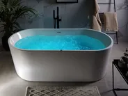 Freestanding Hot Tub with LED HAVANA 1700 x 800 mm White_800884