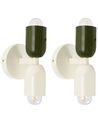 Set of 2 Wall Lamps TOPI Metal Off-White