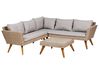 Garten Ecksofa mit Tisch 6-Sitzer VITTORIA Polyrattan Grau