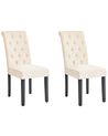 Esszimmerstuhl 2er Set VELVA Stoff Hellbeige