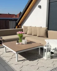 Garten Ecksofa mit Tisch 5-Sitzer MISSANELLO Beige_1171280