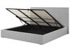 Bett mit Stauraum LORIENT Stoff Grau 180 x 200 cm