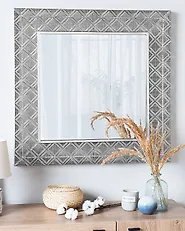 Wall Mirror EVETTES 80 cm 80 cm Metal Silver_1178149