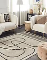 Teppich DOKUZ Beige 160 x 230 cm Baumwolle