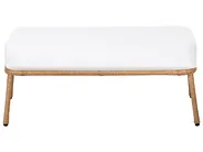 Garden Sofa 2 Seater FOLLO with Bench PE Rattan Light Brown_1079293