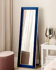 Standing Mirror LAUTREC 150 cm Velvet Navy Blue_1178524