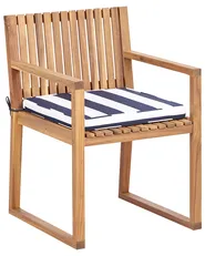 Set mit 8 Stühlen und Sitzkissen SASSARI II zertifiziertes Akazienholz Marineblau_923932