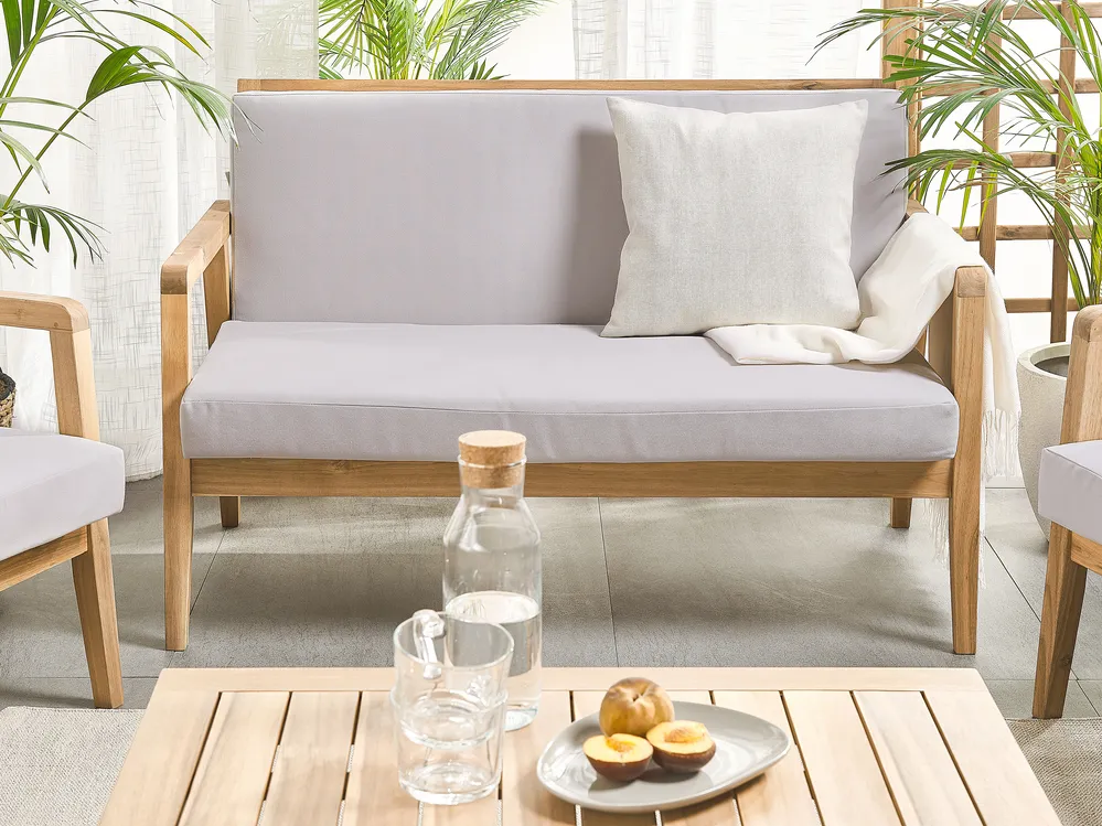 Lounge Set mit Tisch 4-Sitzer PALLANO Akazienholz Taupe_779993