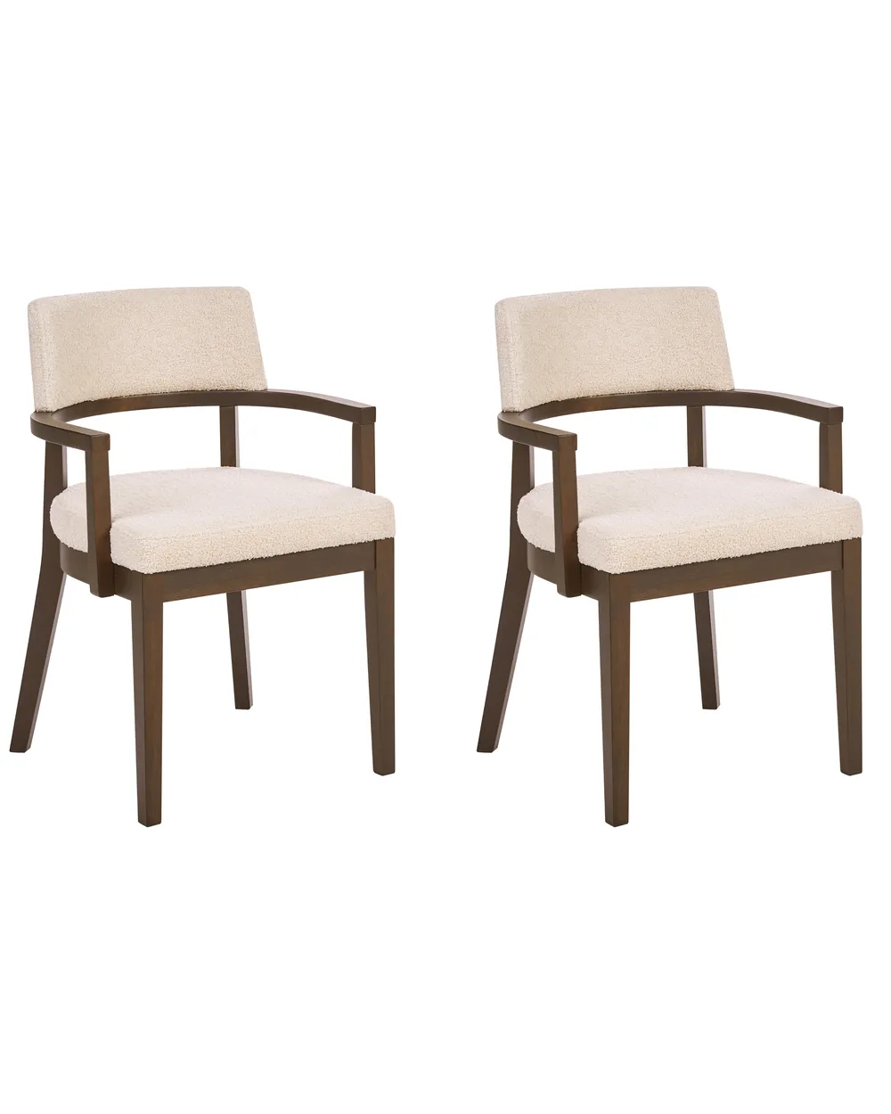 Esszimmerstuhl 2er Set DALBO Bouclé Dunkelbraun / Cremeweiß_1068331