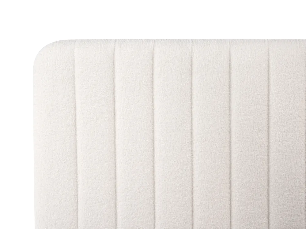 Bett mit Stauraum LUNAN Bouclé Weiß 160 x 200 cm_1048356