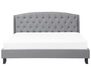 Bett mit Lattenrost Stoff BORDEAUX 180 x 200 cm Hellgrau_694816