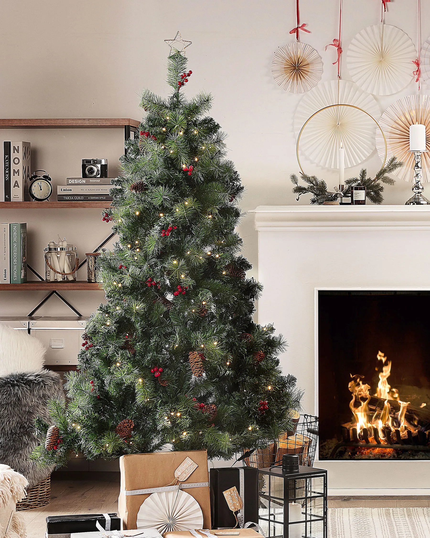 Künstlicher Weihnachtsbaum LED JACINTO 180 cm Dunkelgrün_782968