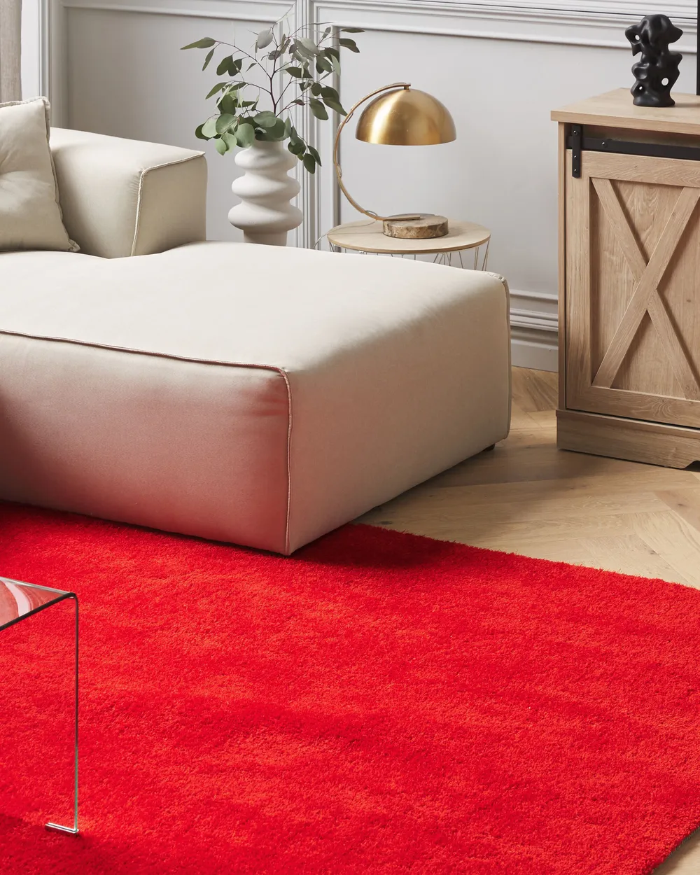 Shaggy Rug DEMRE Red 140 x 200 cm
