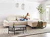 Corner Sofa IKAST Corduroy Beige Left Hand