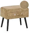 Nachttisch mit 1 Schublade EUROSTAR Cord Dunkelbeige
