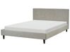 Bett mit Lattenrost Stoff FITOU 140 x 200 cm Hellgrau