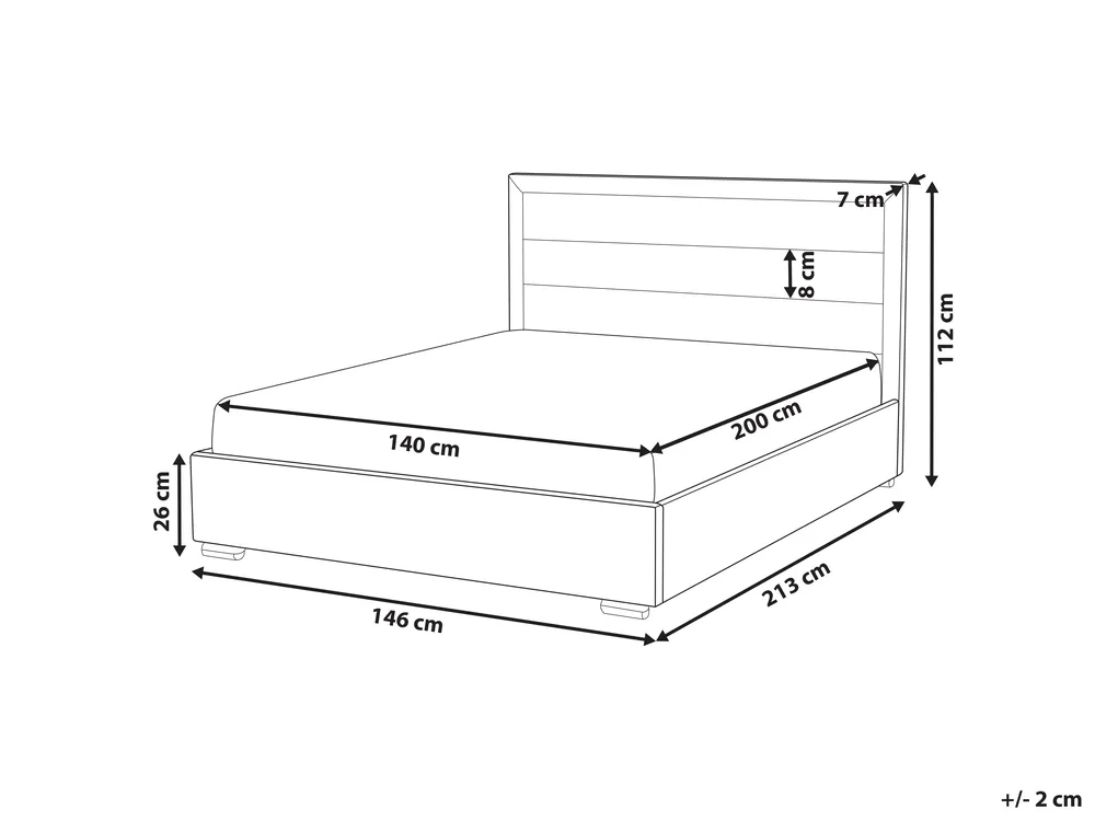 Vodeni krevet Samet ROUEN 140 x 200 cm Tamnosivi_1004702