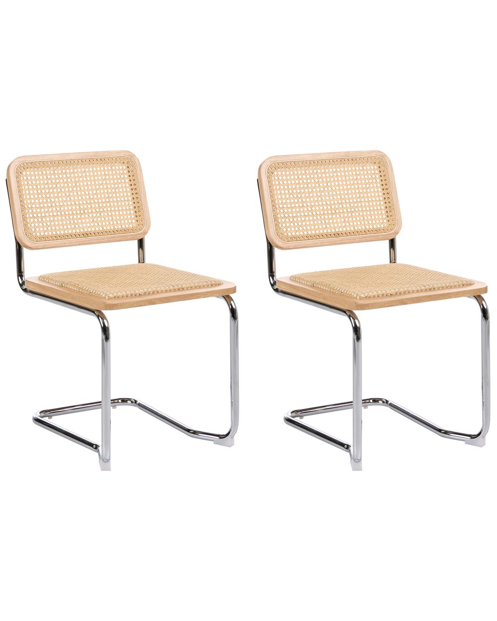 Esszimmerstuhl 2er Set CORDOVA Rattan Hellbraun