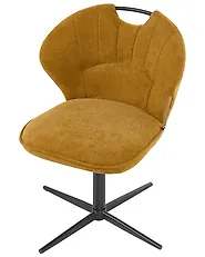 Set of 2 Chairs Swivel WORCESTER Chenille Mustard_1156582