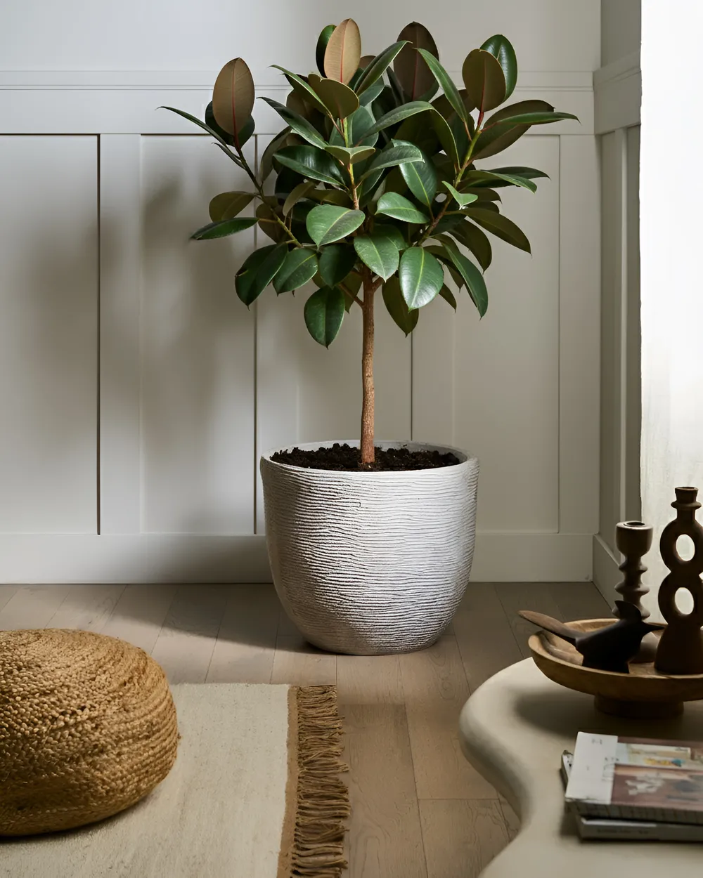 Blumenkübel LIXOURI 47 cm Hellgrau