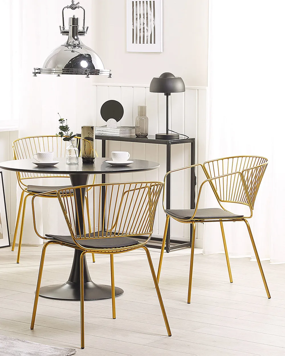 Esszimmerstuhl 2er Set RIGBY Metall Gold
