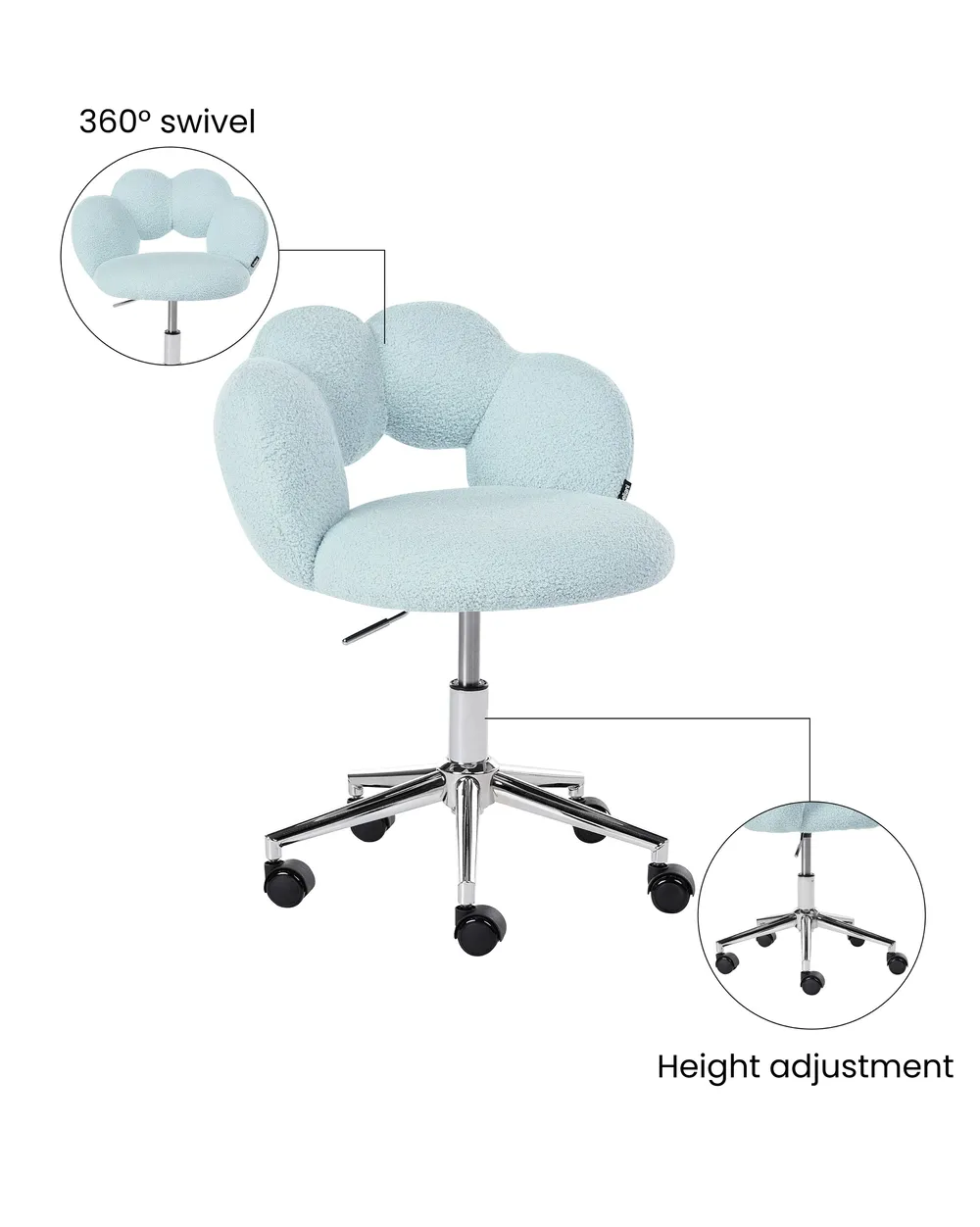 Desk Chair WHIZZY Boucle Light Blue_1065428