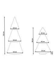 Set of 2 Christmas Decorations VEFSNA 90/122 cm Christmas Tree Beige_1030549