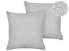 Dekokissen 2er Set LEUZEA 45 x 45 cm Bouclé Grau Ohne Muster