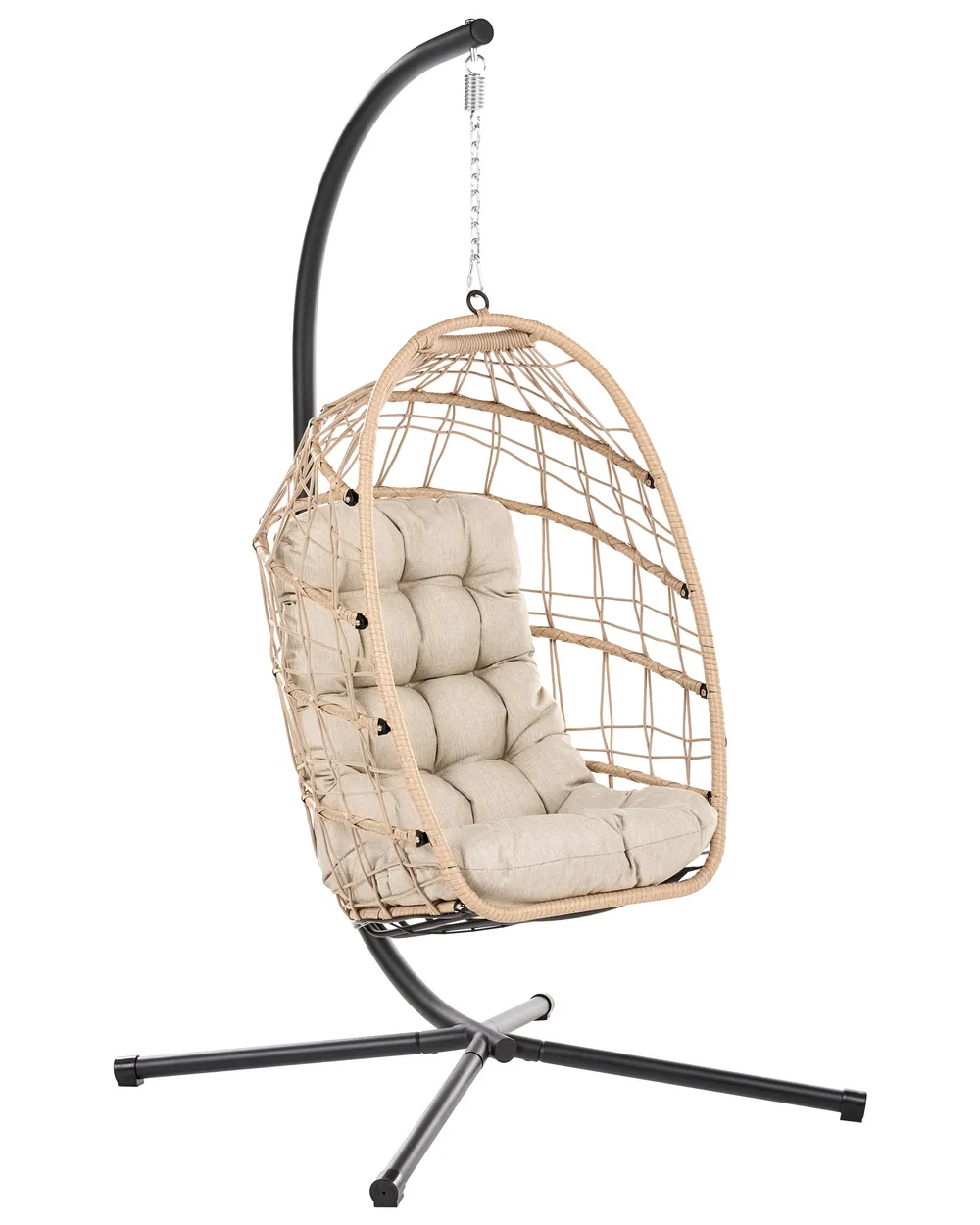 Hanging Chair with Stand MORNESE Metal Natural