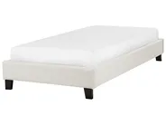 Bett ohne Kopfteil Stoff ROANNE 90 x 200 cm Cremeweiß_902928