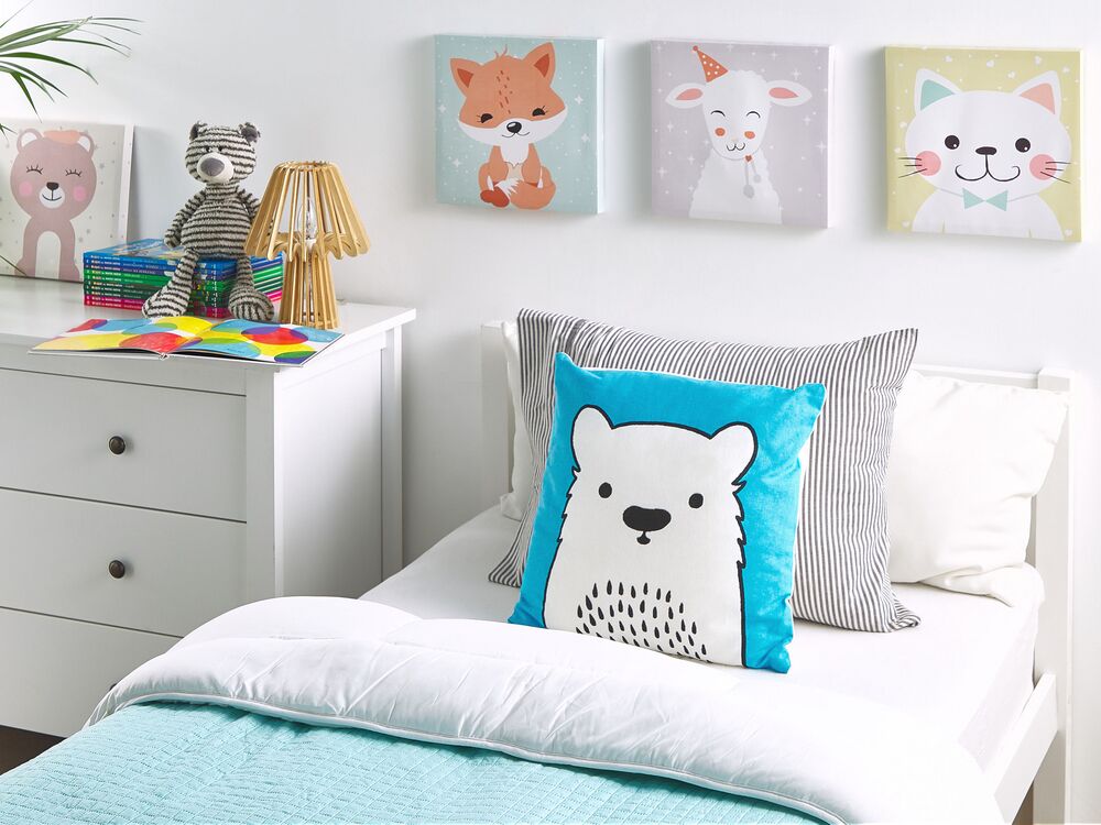 Throw Cushion WARANASI Cotton 45 x 45 cm Blue