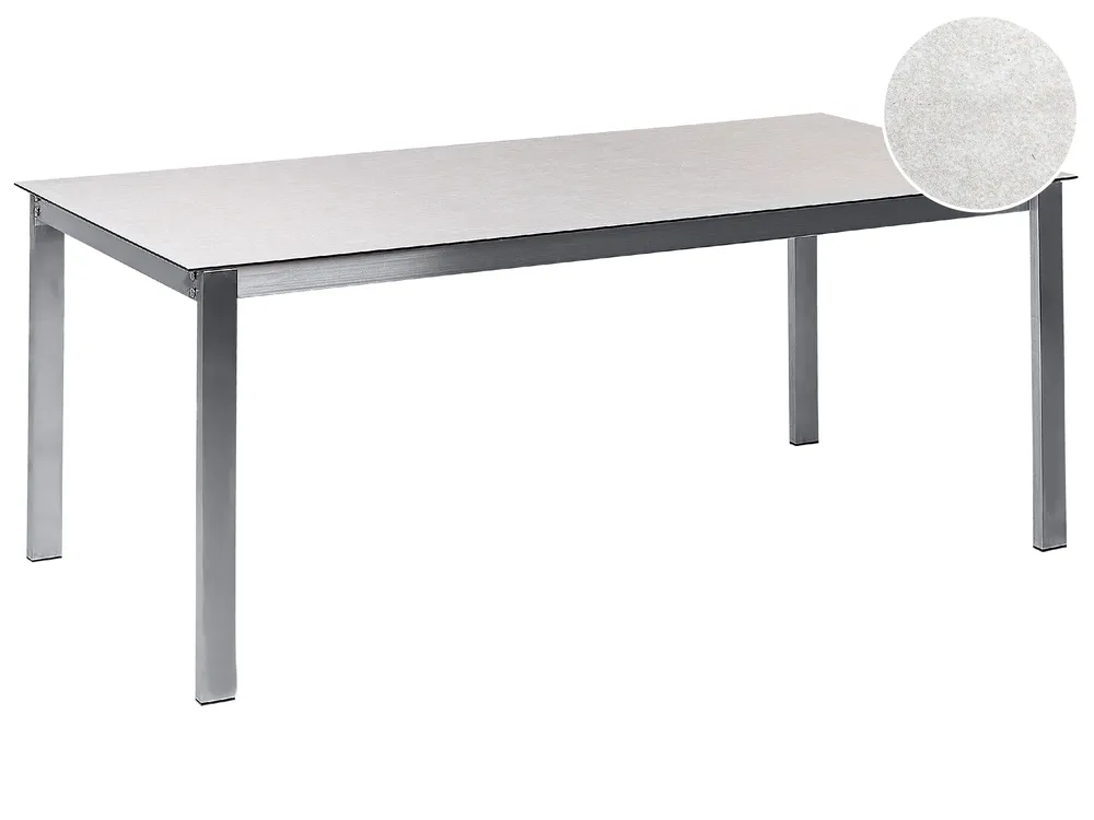 Gartentisch COSOLETO 180 cm 90 cm Glas Weiß