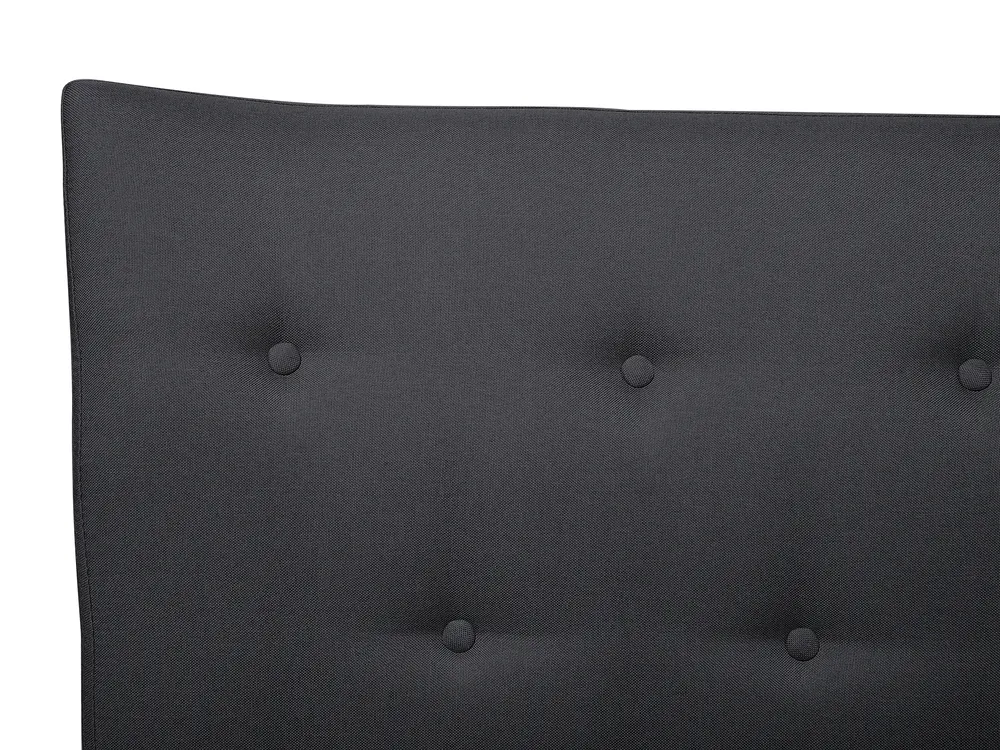 Bett mit Lattenrost Stoff SAVERNE 180 x 200 cm Dunkelgrau_708212