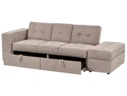 Sofa Bed 3 Seater FALSTER with Storage Fabric Light Brown_935844