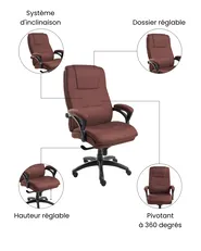 Fauteuil de bureau MAGNUS Lin Marron_1071102